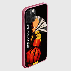 Чехол для iPhone 12 Pro Сайтама Ванпанчмен, цвет: 3D-малиновый — фото 2