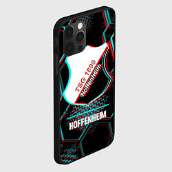 Чехол для iPhone 12 Pro Hoffenheim FC в стиле glitch на темном фоне, цвет: 3D-черный — фото 2