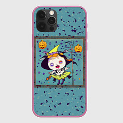 Чехол для iPhone 12 Pro Маленькая ведьмочка, цвет: 3D-малиновый