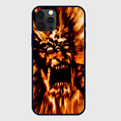 Чехол для iPhone 12 Pro Fire demon scream, цвет: 3D-черный