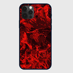 Чехол для iPhone 12 Pro Красные кляксы, цвет: 3D-черный