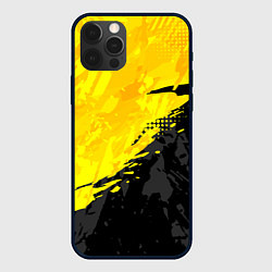 Чехол для iPhone 12 Pro Black and yellow, цвет: 3D-черный