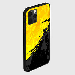 Чехол для iPhone 12 Pro Black and yellow, цвет: 3D-черный — фото 2