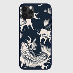 Чехол для iPhone 12 Pro Japan carp, цвет: 3D-черный