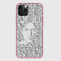 Чехол для iPhone 12 Pro Джон Леннон, портрет и слова песни, цвет: 3D-малиновый