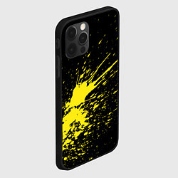 Чехол для iPhone 12 Pro Желтые брызги, цвет: 3D-черный — фото 2