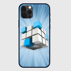 Чехол для iPhone 12 Pro Трёхцветный кубик Рубика, цвет: 3D-черный