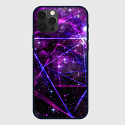 Чехол для iPhone 12 Pro Triangle space - Neon - Geometry, цвет: 3D-черный