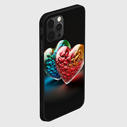 Чехол для iPhone 12 Pro Сердечки для влюблённых, цвет: 3D-черный — фото 2