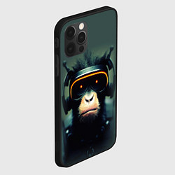 Чехол для iPhone 12 Pro Кибер-обезьяна, цвет: 3D-черный — фото 2