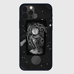 Чехол для iPhone 12 Pro Объемный космонавт, цвет: 3D-черный