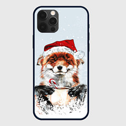 Чехол для iPhone 12 Pro Merry Christmas foxy, цвет: 3D-черный