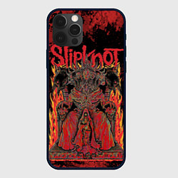 Чехол для iPhone 12 Pro Slipknot black and red, цвет: 3D-черный