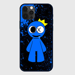 Чехол для iPhone 12 Pro Радужные друзья Синий - брызги краски, цвет: 3D-черный