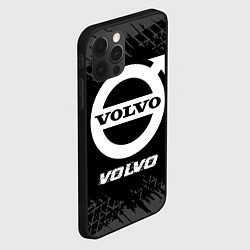 Чехол для iPhone 12 Pro Volvo speed на темном фоне со следами шин, цвет: 3D-черный — фото 2