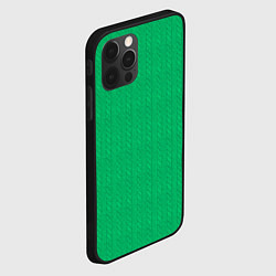 Чехол для iPhone 12 Pro Зеленый вязаный свитер, цвет: 3D-черный — фото 2