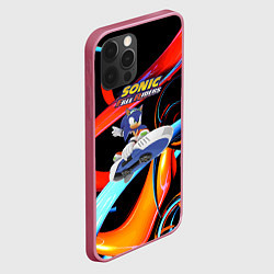 Чехол для iPhone 12 Pro Sonic Free Riders - Hedgehog, цвет: 3D-малиновый — фото 2