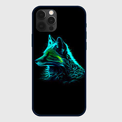 Чехол для iPhone 12 Pro Неоновая лиса, цвет: 3D-черный