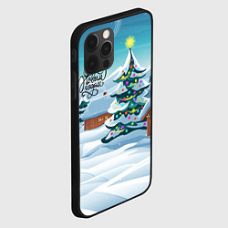 Чехол для iPhone 12 Pro Новогодние избушки, цвет: 3D-черный — фото 2