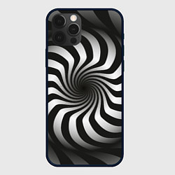 Чехол для iPhone 12 Pro Объёмная спираль - оптическая иллюзия, цвет: 3D-черный