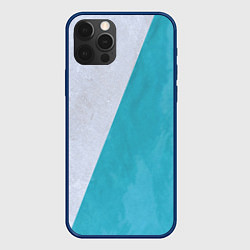 Чехол для iPhone 12 Pro Абстрактный паттерн из двух цветов - серый и светл, цвет: 3D-тёмно-синий