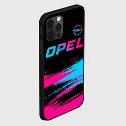 Чехол для iPhone 12 Pro Opel - neon gradient: символ сверху, цвет: 3D-черный — фото 2