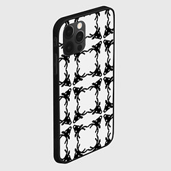Чехол для iPhone 12 Pro Черные рождественские олени, цвет: 3D-черный — фото 2
