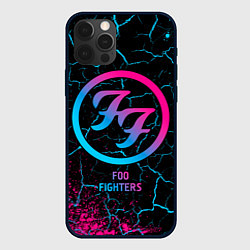 Чехол для iPhone 12 Pro Foo Fighters - neon gradient, цвет: 3D-черный