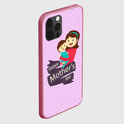 Чехол для iPhone 12 Pro Happy Mothers Day - картинка, цвет: 3D-малиновый — фото 2