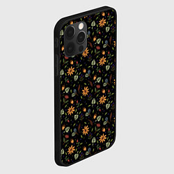 Чехол для iPhone 12 Pro Уютные растения на чёрном фоне, цвет: 3D-черный — фото 2