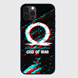 Чехол для iPhone 12 Pro God of War в стиле glitch и баги графики на темном, цвет: 3D-черный