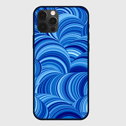 Чехол для iPhone 12 Pro Дуговой шлейф - синий паттерн, цвет: 3D-черный
