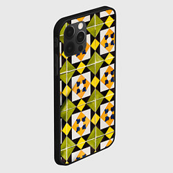 Чехол для iPhone 12 Pro Геометрический золотистый паттерн, цвет: 3D-черный — фото 2