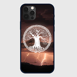 Чехол для iPhone 12 Pro Yggdrasil white rune, цвет: 3D-черный