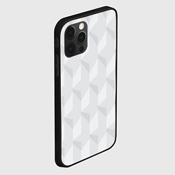 Чехол для iPhone 12 Pro Абстрактная серая геометрическая текстура, цвет: 3D-черный — фото 2