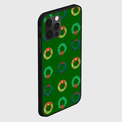 Чехол для iPhone 12 Pro Зеленые рождественские венки омелы, цвет: 3D-черный — фото 2