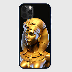 Чехол для iPhone 12 Pro Нейросеть - золотая египетская богиня, цвет: 3D-черный