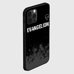 Чехол для iPhone 12 Pro Evangelion glitch на темном фоне: символ сверху, цвет: 3D-черный — фото 2