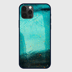 Чехол для iPhone 12 Pro Сине-зелёный туман и мазки красок, цвет: 3D-черный