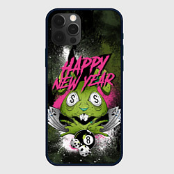 Чехол для iPhone 12 Pro Geen rabbit happy new year, цвет: 3D-черный