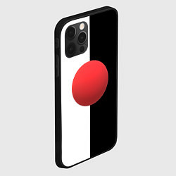 Чехол для iPhone 12 Pro Красный шар на черно-белом фоне с объемным эффекто, цвет: 3D-черный — фото 2