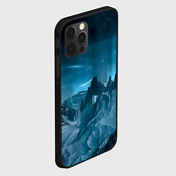 Чехол для iPhone 12 Pro Снежные горные вершины, цвет: 3D-черный — фото 2