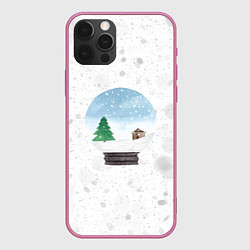 Чехол для iPhone 12 Pro Зимняя метель, цвет: 3D-малиновый