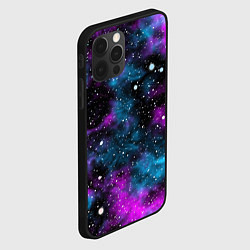 Чехол для iPhone 12 Pro Галактика сиреневая, цвет: 3D-черный — фото 2