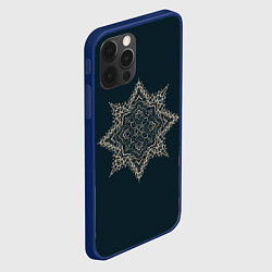 Чехол для iPhone 12 Pro Золотой узор, цвет: 3D-тёмно-синий — фото 2
