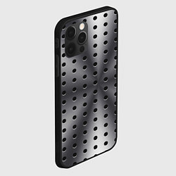 Чехол для iPhone 12 Pro Текстура перфорированного металла, цвет: 3D-черный — фото 2