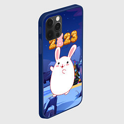 Чехол для iPhone 12 Pro Круглый кролик 2023, цвет: 3D-тёмно-синий — фото 2