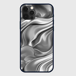 Чехол для iPhone 12 Pro Плавленное серебро, цвет: 3D-черный