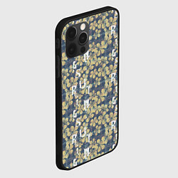 Чехол для iPhone 12 Pro Цветы и буквы гранж, цвет: 3D-черный — фото 2