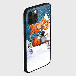 Чехол для iPhone 12 Pro 2023 заяц с большой морковкой, цвет: 3D-черный — фото 2